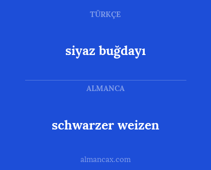 siyaz buğdayı - schwarzer weizen