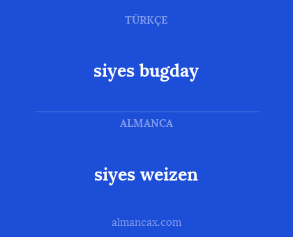 siyes bugday - siyes weizen