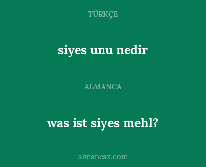 siyes unu nedir - was ist siyes mehl?