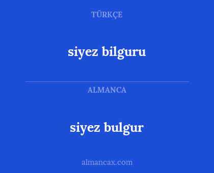 siyez bilguru - siyez bulgur