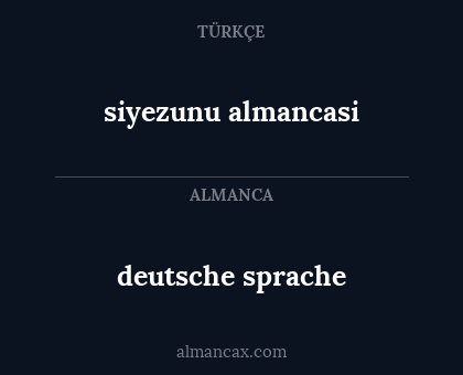 siyezunu almancasi - deutsche sprache