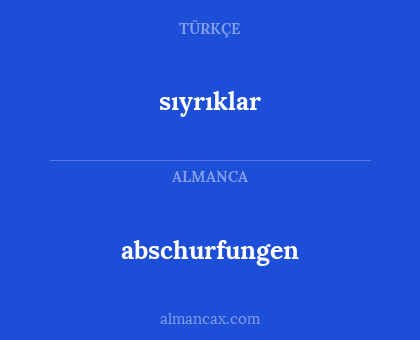 sıyrıklar - abschurfungen