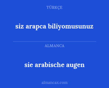 siz arapca biliyomusunuz - sie arabische augen