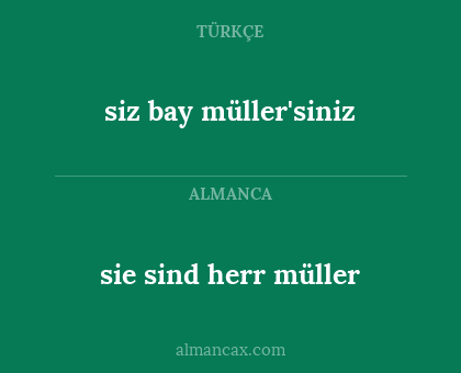 siz bay müller'siniz - sie sind herr müller