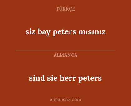 sind sie herr peters - siz bay peters mısınız