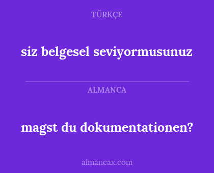 magst du dokumentationen? - siz belgesel seviyormusunuz
