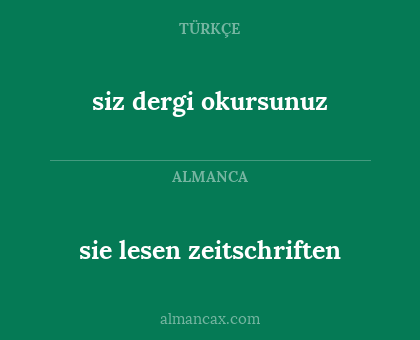 siz dergi okursunuz - sie lesen zeitschriften