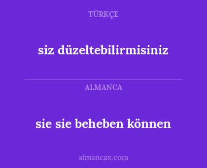 sie sie beheben können - siz düzeltebilirmisiniz