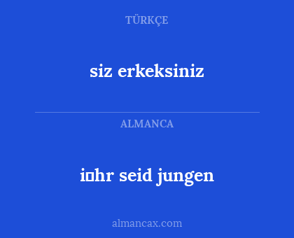 i̇hr seid jungen - siz erkeksiniz