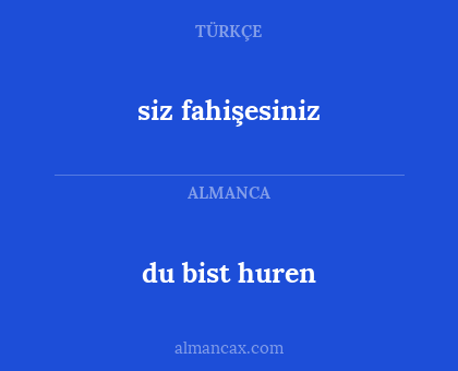 siz fahişesiniz - du bist huren