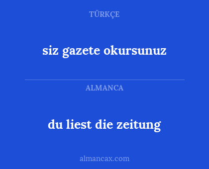 siz gazete okursunuz - du liest die zeitung