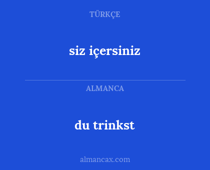 du trinkst - siz içersiniz
