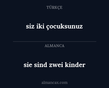 siz iki çocuksunuz - sie sind zwei kinder