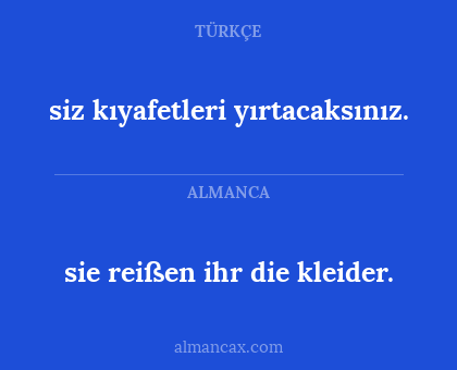 sie reißen ihr die kleider. - siz kıyafetleri yırtacaksınız.