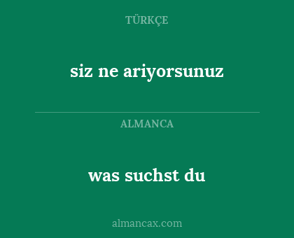 siz ne ariyorsunuz - was suchst du