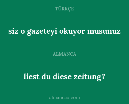 liest du diese zeitung? - siz o gazeteyi okuyor musunuz