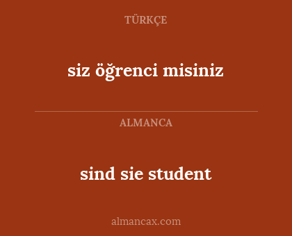 siz öğrenci misiniz - sind sie student