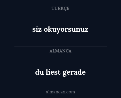 du liest gerade - siz okuyorsunuz