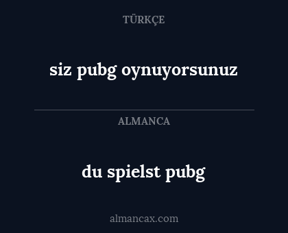 du spielst pubg - siz pubg oynuyorsunuz
