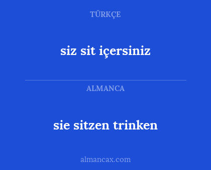 sie sitzen trinken - siz sit içersiniz