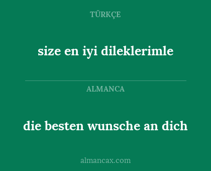 die besten wunsche an dich - size en iyi dileklerimle