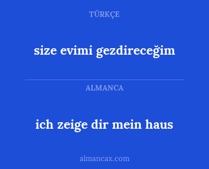 ich zeige dir mein haus - size evimi gezdireceğim
