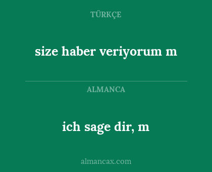 ich sage dir, m - size haber veriyorum
m