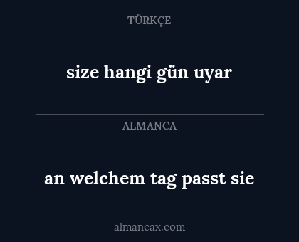 size hangi gün uyar - an welchem tag passt sie