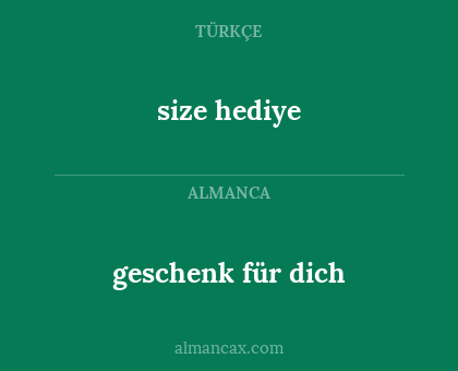 geschenk für dich - size hediye