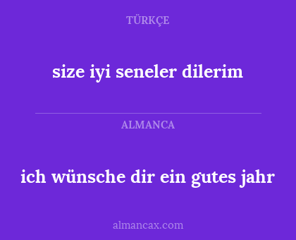 ich wünsche dir ein gutes jahr - size iyi seneler dilerim