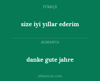 size iyi yıllar ederim - danke gute jahre