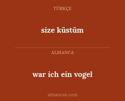 war ich ein vogel - size küstüm
