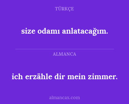 ich erzähle dir mein zimmer. - size odamı anlatacağım.