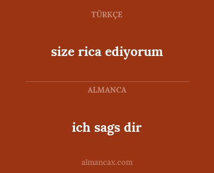 size rica ediyorum - ich sags dir