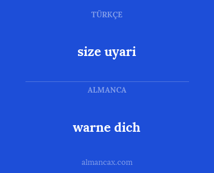 size uyari - warne dich