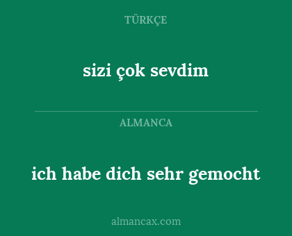 sizi çok sevdim - ich habe dich sehr gemocht