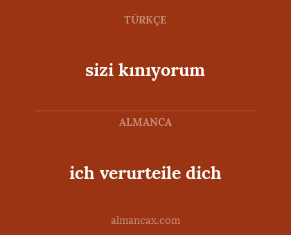 sizi kınıyorum - ich verurteile dich