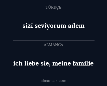 sizi seviyorum aılem - ich liebe sie, meine familie