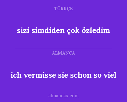 sizi simdiden çok özledim - ich vermisse sie schon so viel