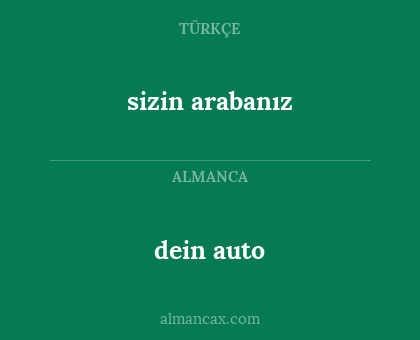 sizin arabanız - dein auto