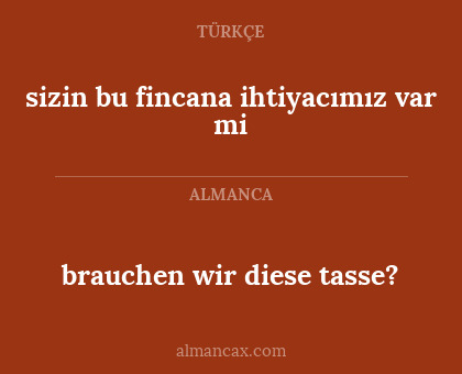 sizin bu fincana ihtiyacımız var mi - brauchen wir diese tasse?