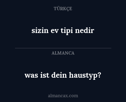 was ist dein haustyp? - sizin ev tipi nedir