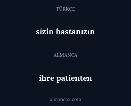 ihre patienten - sizin hastanızın