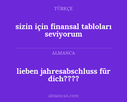 lieben jahresabschluss für dich???? - sizin için finansal tabloları seviyorum