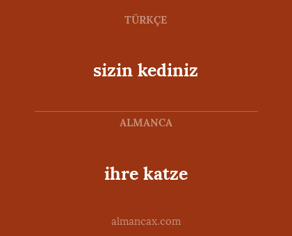sizin kediniz - ihre katze