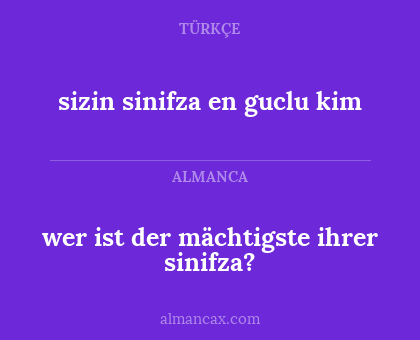 wer ist der mächtigste ihrer sinifza? - sizin sinifza en guclu kim