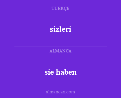sie haben - sizleri