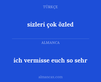 ich vermisse euch so sehr - sizleri çok özled
