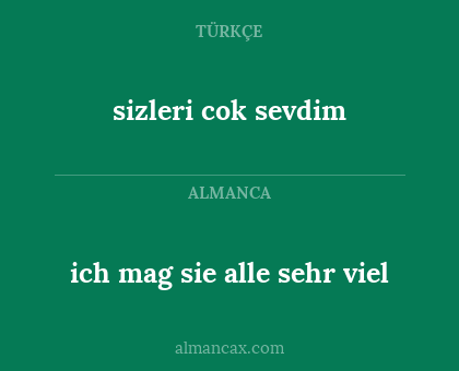 ich mag sie alle sehr viel - sizleri cok sevdim