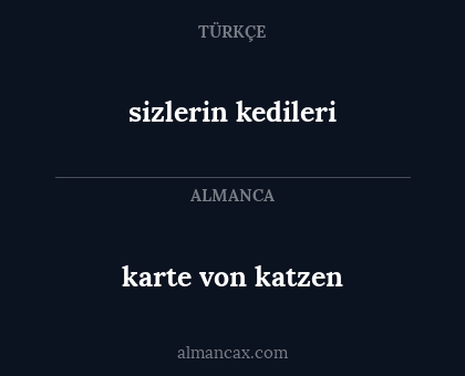 sizlerin kedileri - karte von katzen